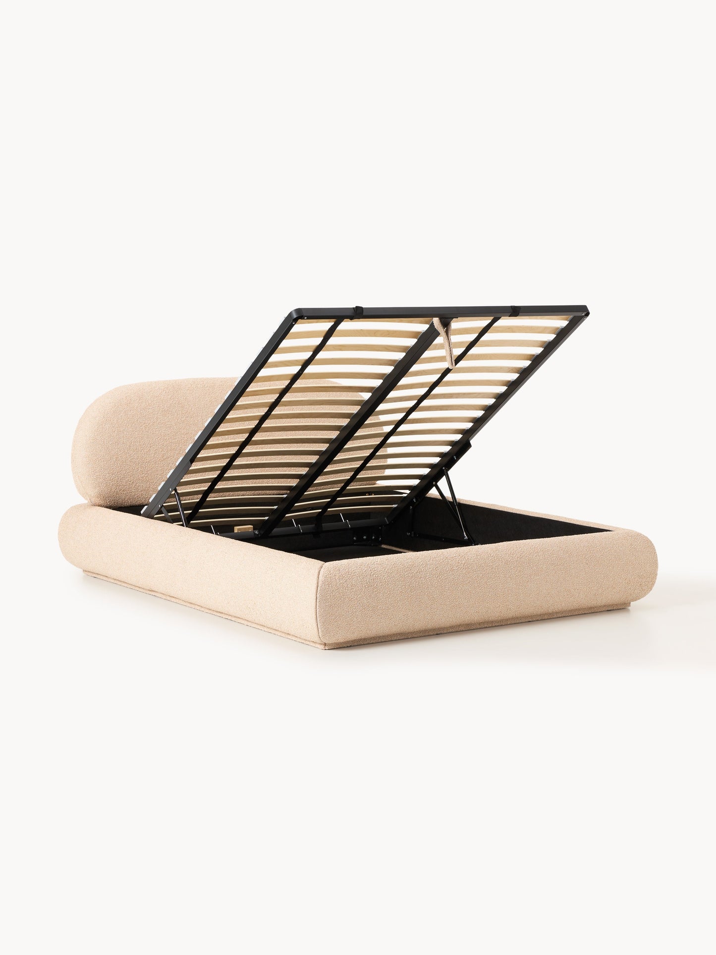 Simpales Alba Bouclé Bed with Storage, Upholstered