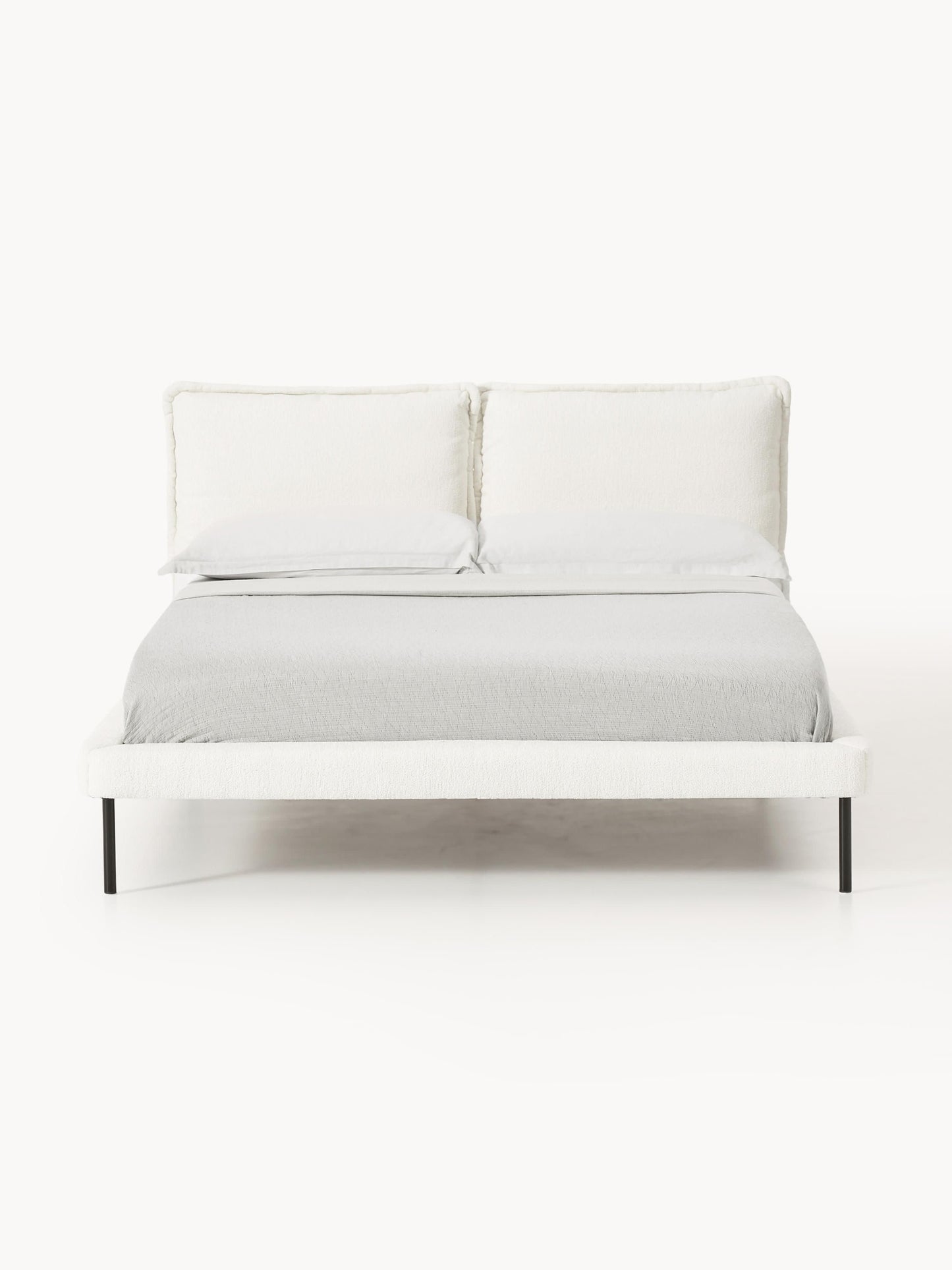 Simpales Amelia Upholstered Bed, Teddy Bouclé