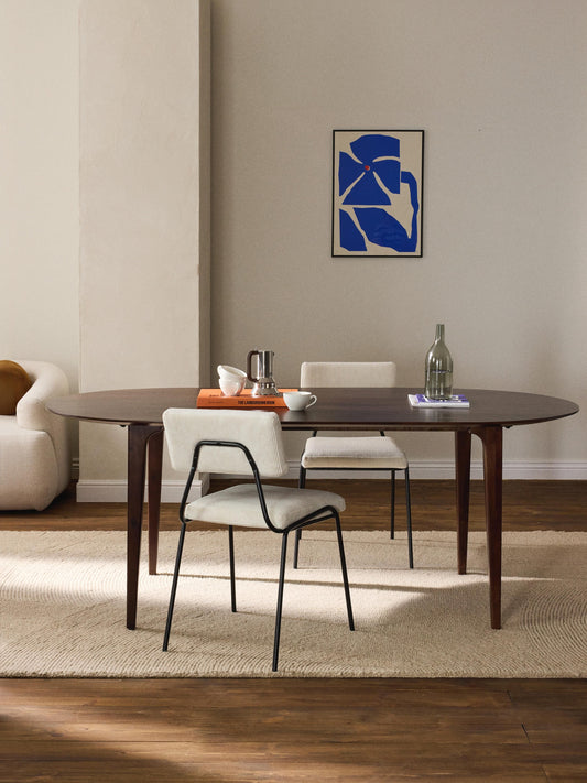 Simpales Archie Oval Dining Table, Mango Wood, 200 x 100 cm