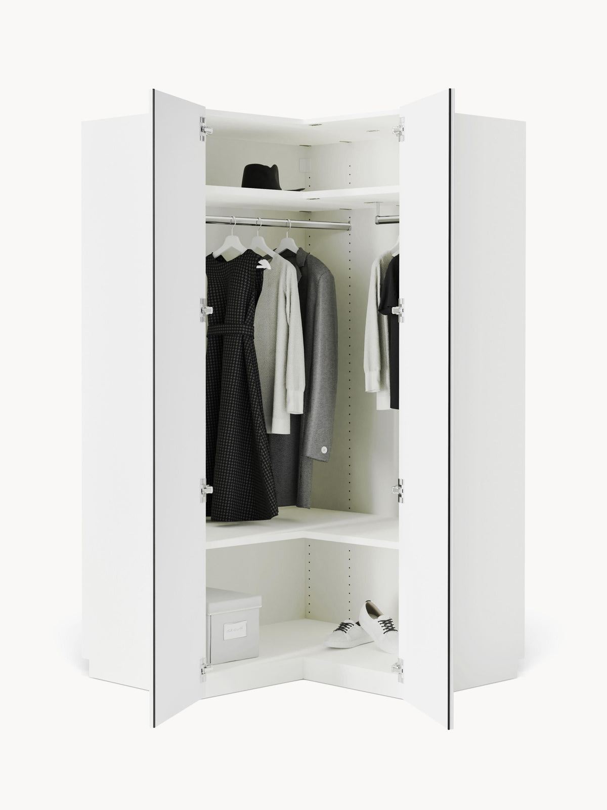 Simpales Charlotte Modular Wardrobe for Corners, 115 cm Wide