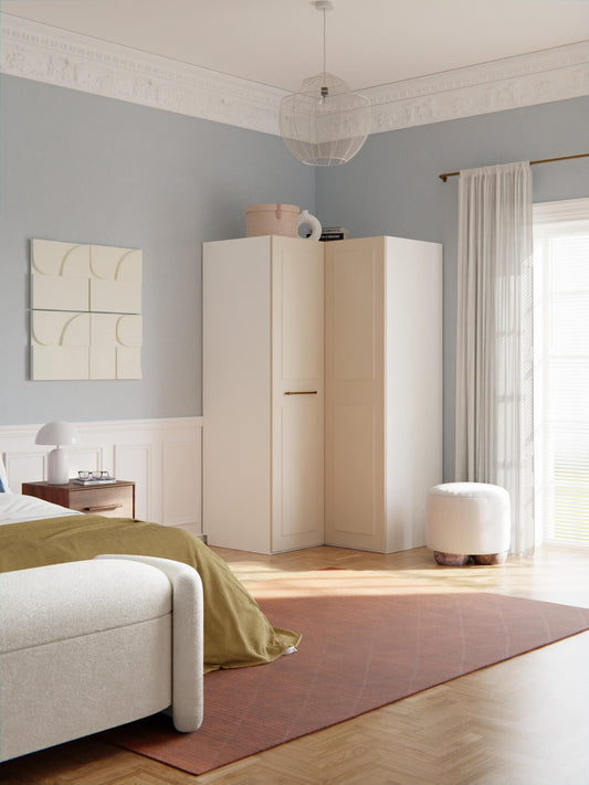 Simpales Charlotte Modular Wardrobe for Corners, 115 cm Wide