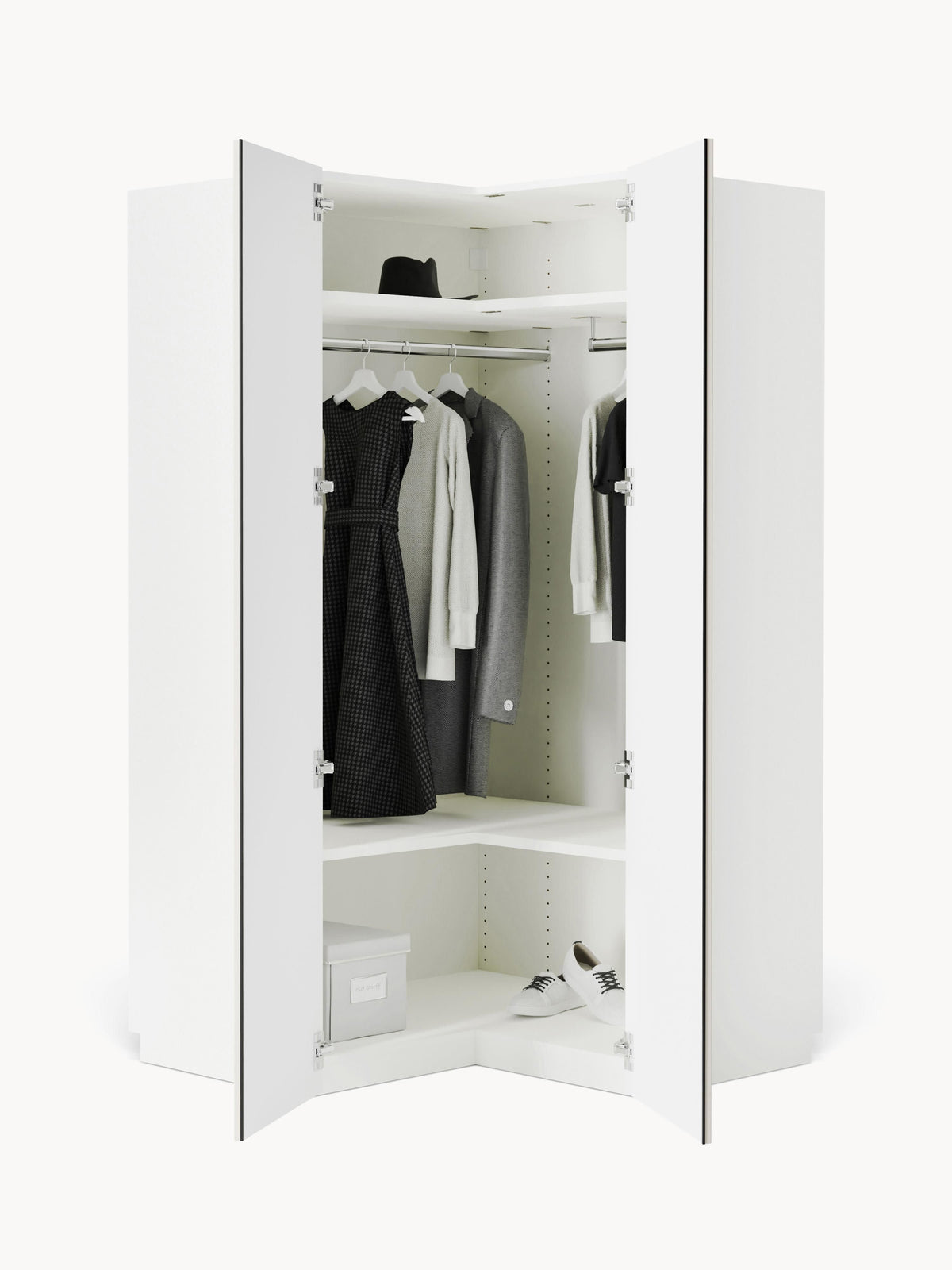 Simpales Charlotte Modular Wardrobe for Corners, 115 cm Wide