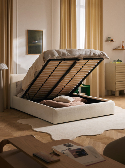 Simpales Cloud Bed with Storage, Upholstered