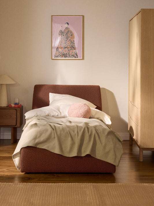Simpales Cloud Single Bed with Storage, Bouclé