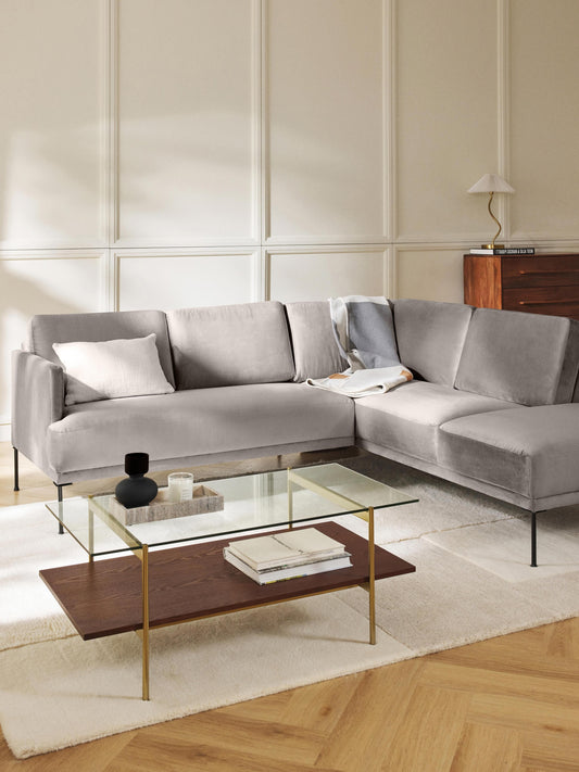 Simpales Fluente Velvet Sofa, Corner