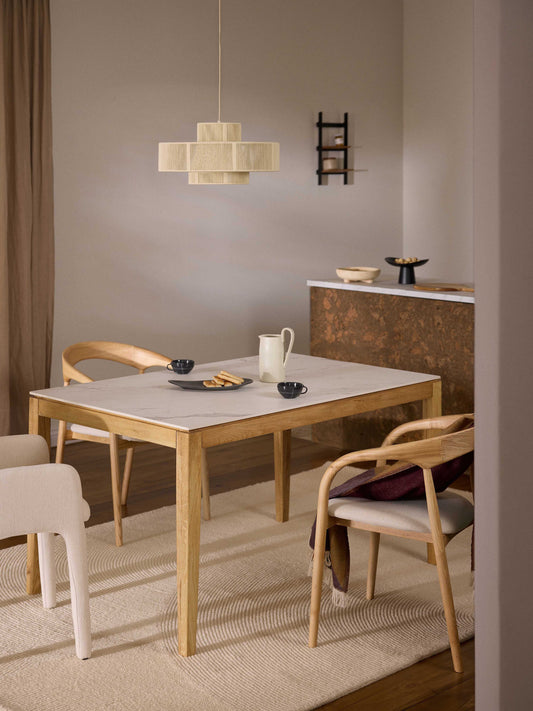 Simpales Jackson Dining Table, Tabletop in Marble Look, in Various Sizes