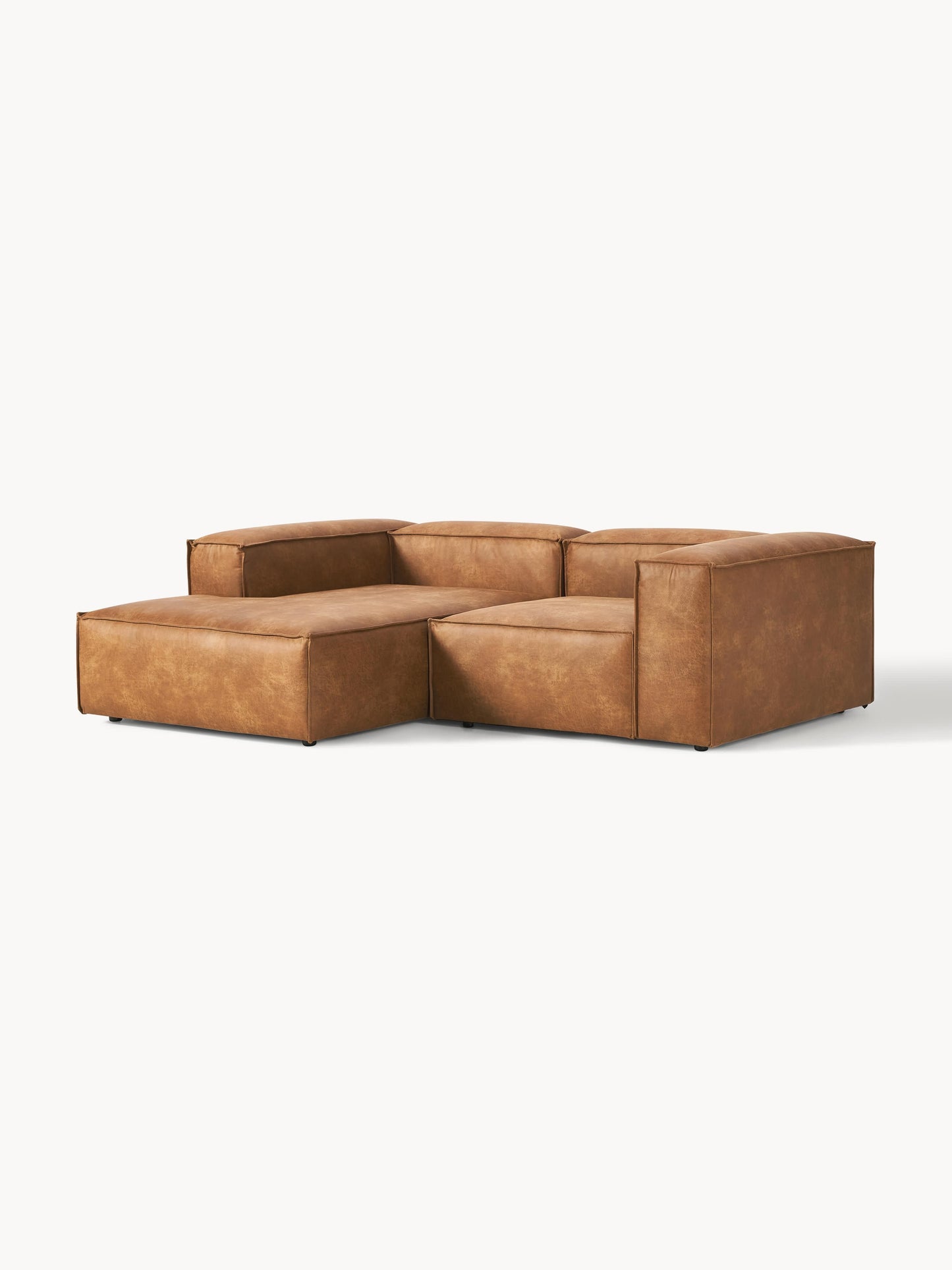 Simpales Lennon Leather Modular Corner Sofa, 2-Seater