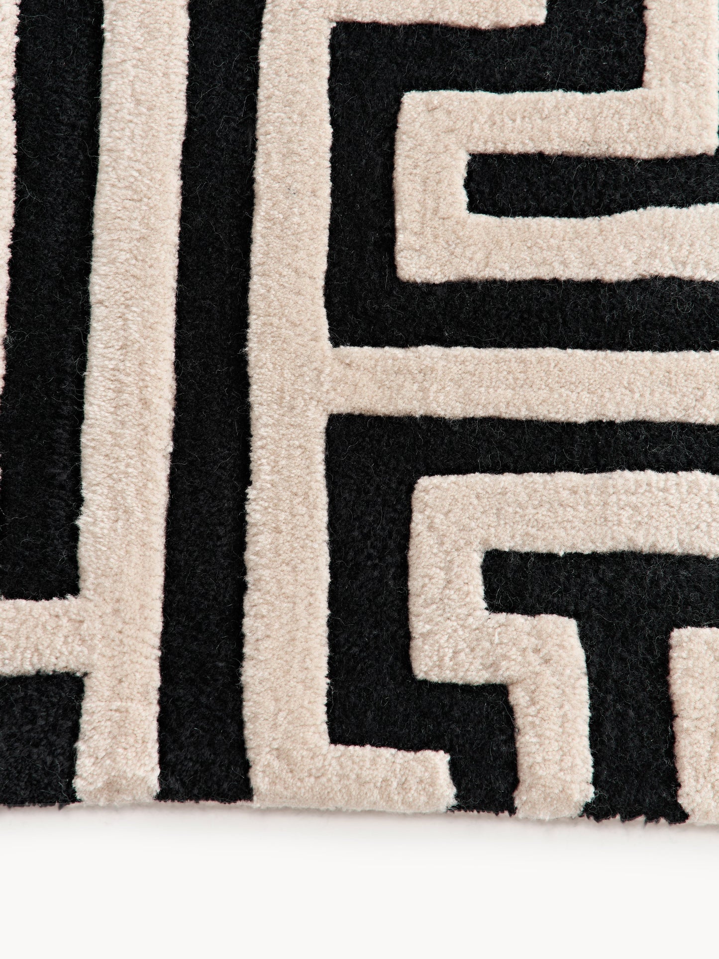 Simpales Monty Wool Rug, Hand-Tufted, with Raised High-Low Texture