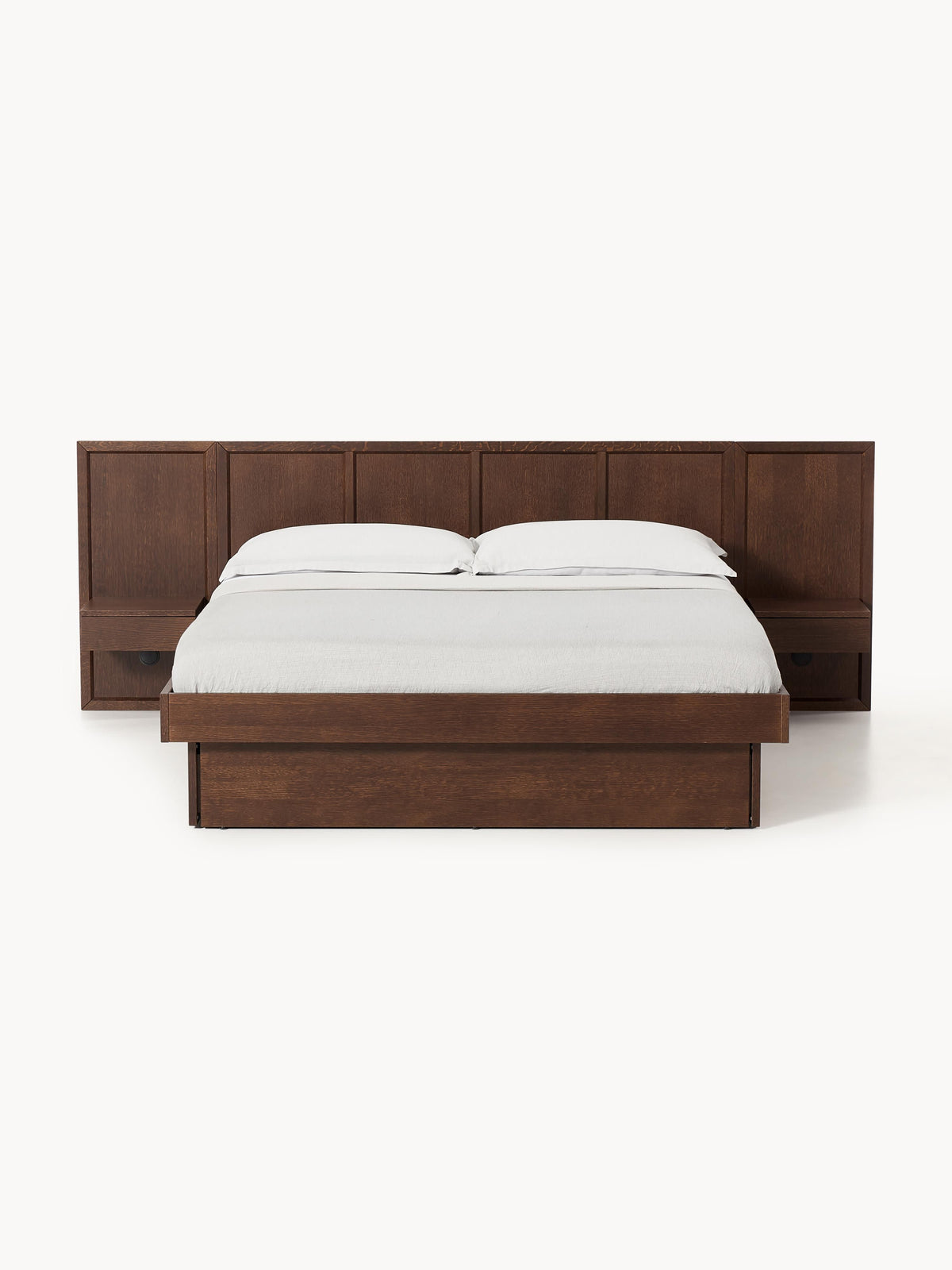 Simpales Nanto Bed in Wood with Bedside Tables and Headboard