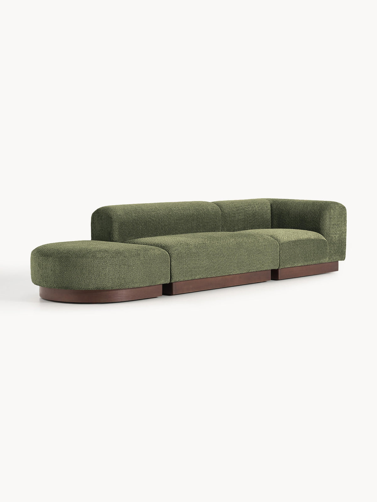 Simpales Natalie Modular Ottoman with Stool, Teddy Bouclé (Left/Right)