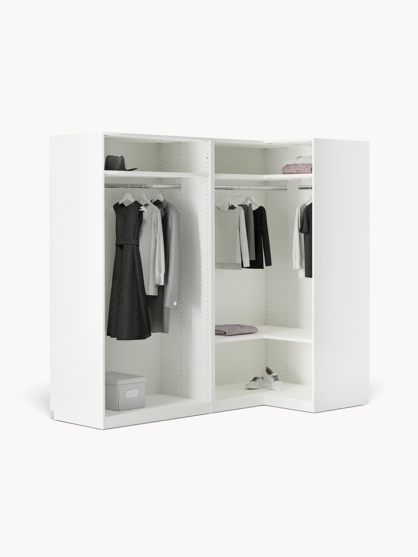 Simpales Simone Modular Wardrobe for Corners, 215 cm Wide, in Various Sizes