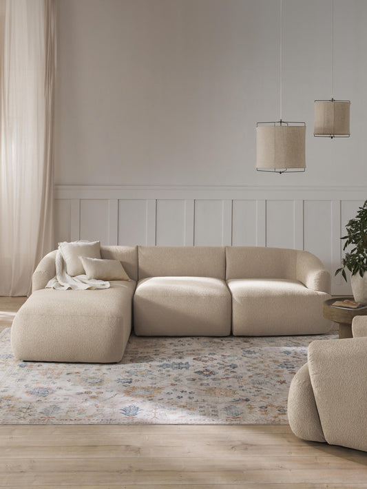 Simpales Sofia Bouclé Modular Corner Sofa, 3-Seater