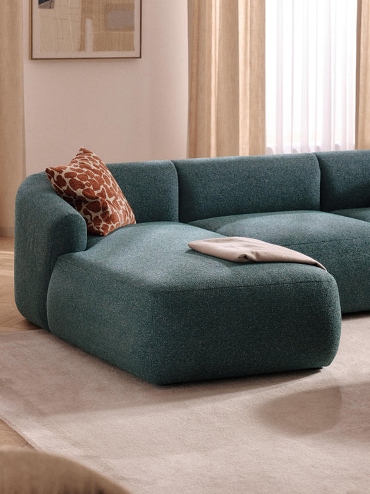 Simpales Sofia Corner Chaise Module in Bouclé