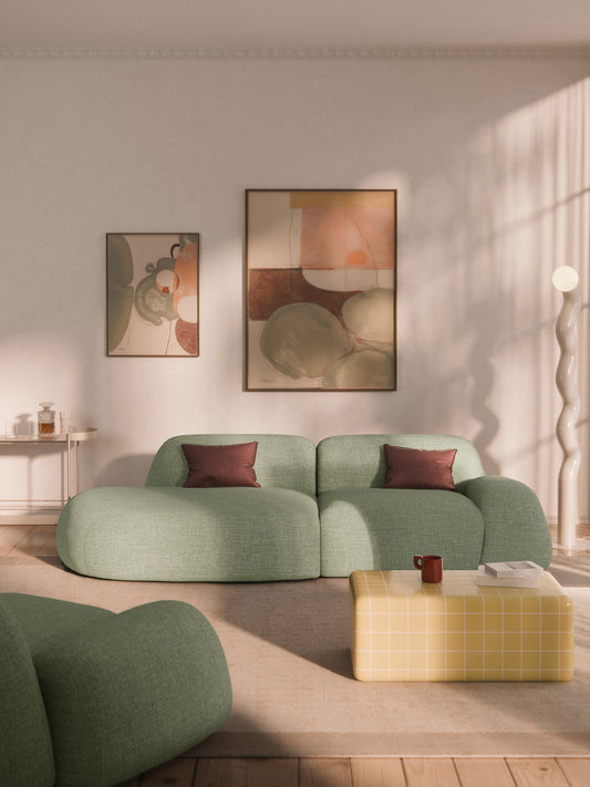 Simpales Wolke Bouclé Chaise, Modular (3-Seater)