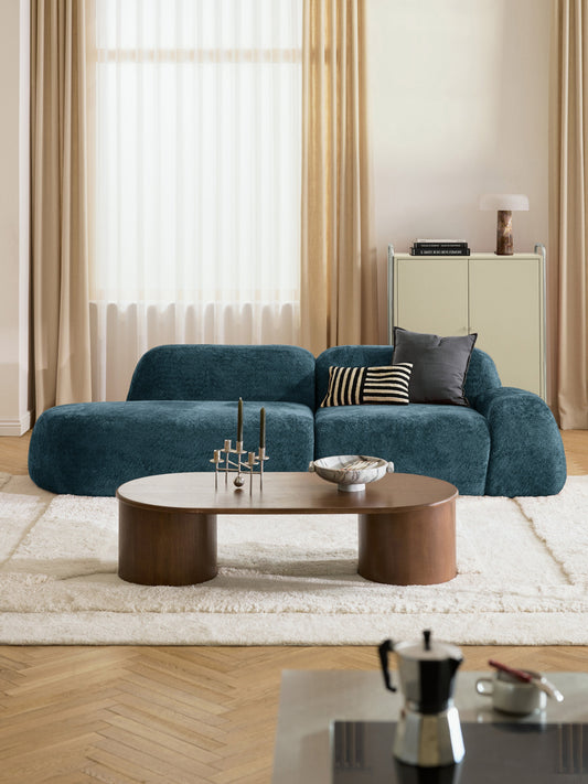 Simpales Wolke Chaise in Teddy Bouclé, Modular (3-Seater)