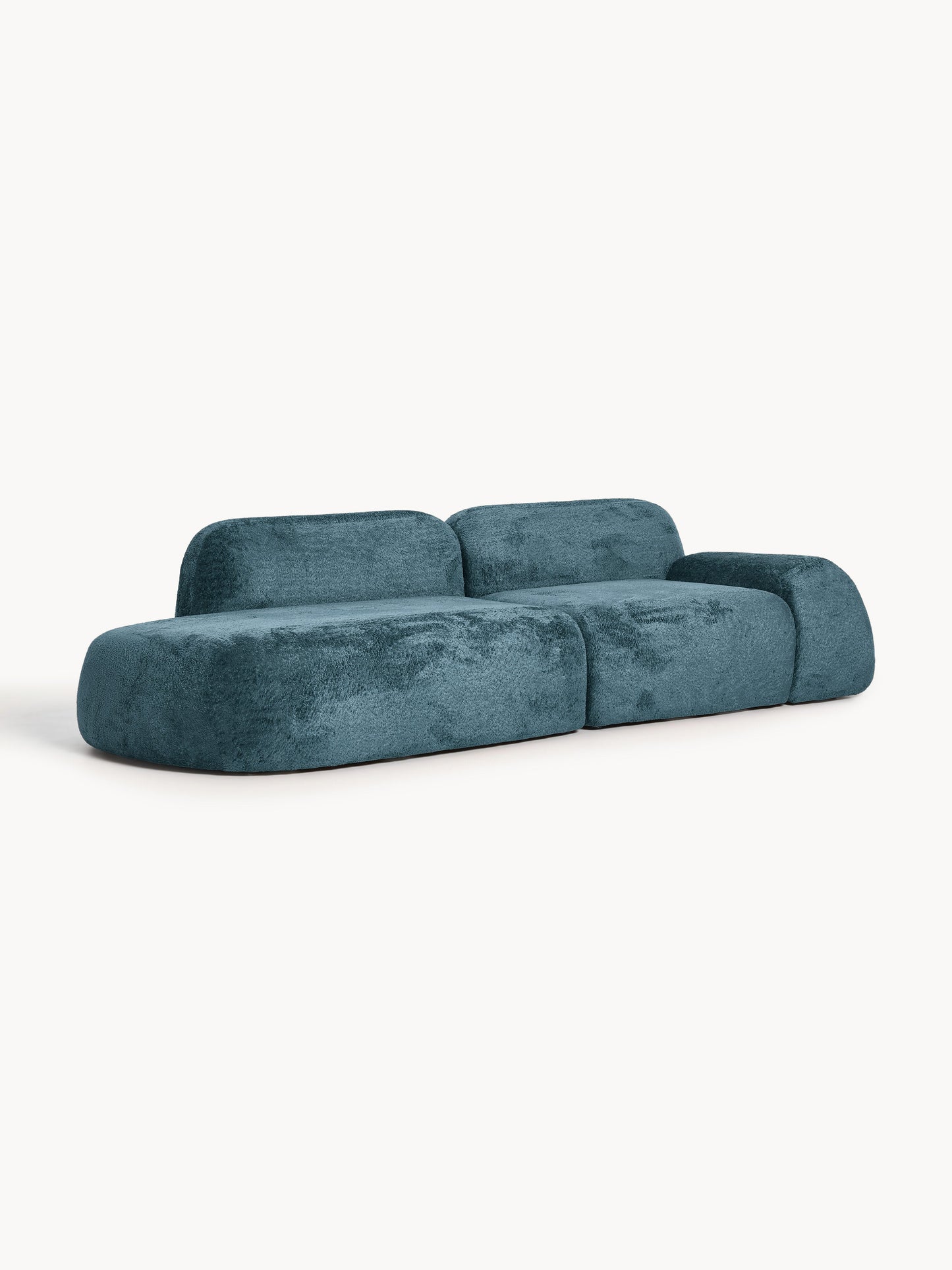 Simpales Wolke Chaise in Teddy Bouclé, Modular (3-Seater)