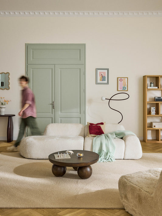 Simpales Wolke Chaise in Teddy Bouclé, Modular (3-Seater)