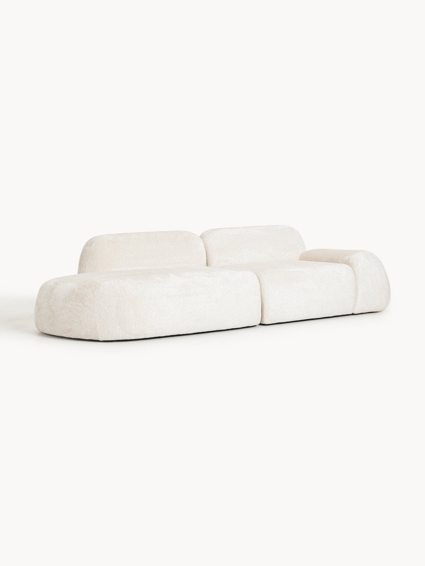 Simpales Wolke Chaise in Teddy Bouclé, Modular (3-Seater)