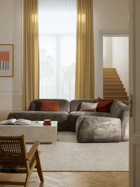 Simpales Wolke Teddy Bouclé Modular Corner Sofa with Chaise Longue, 4-Seater