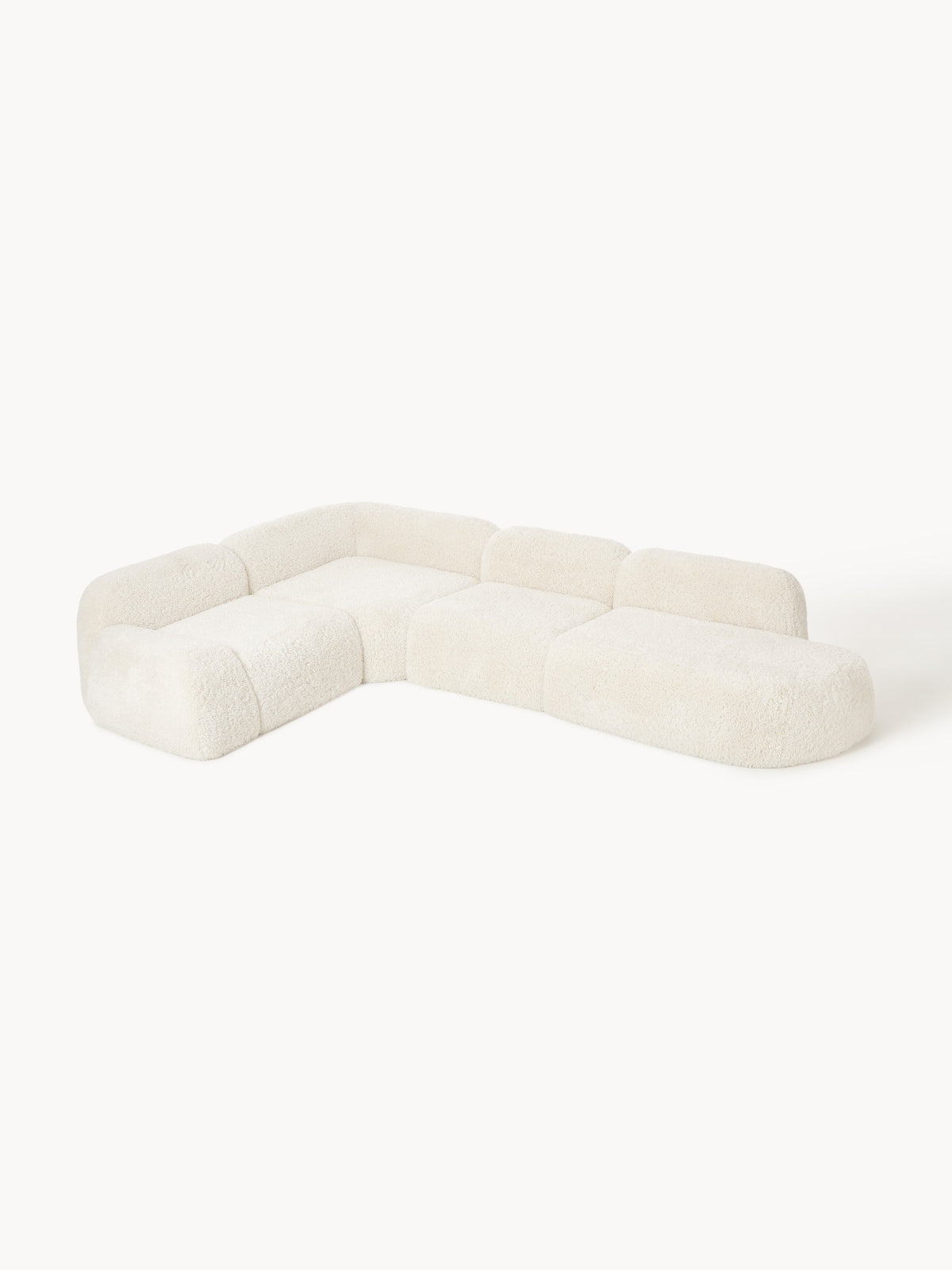 Simpales Wolke XL Corner Sofa with Chaise Longue, Modular, Teddy