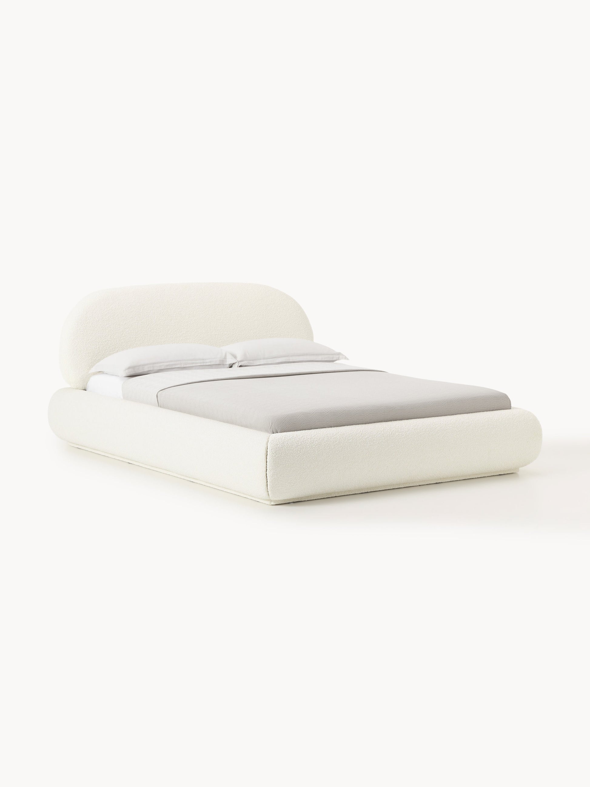 Simpales Alba Bed, Upholstered in Bouclé