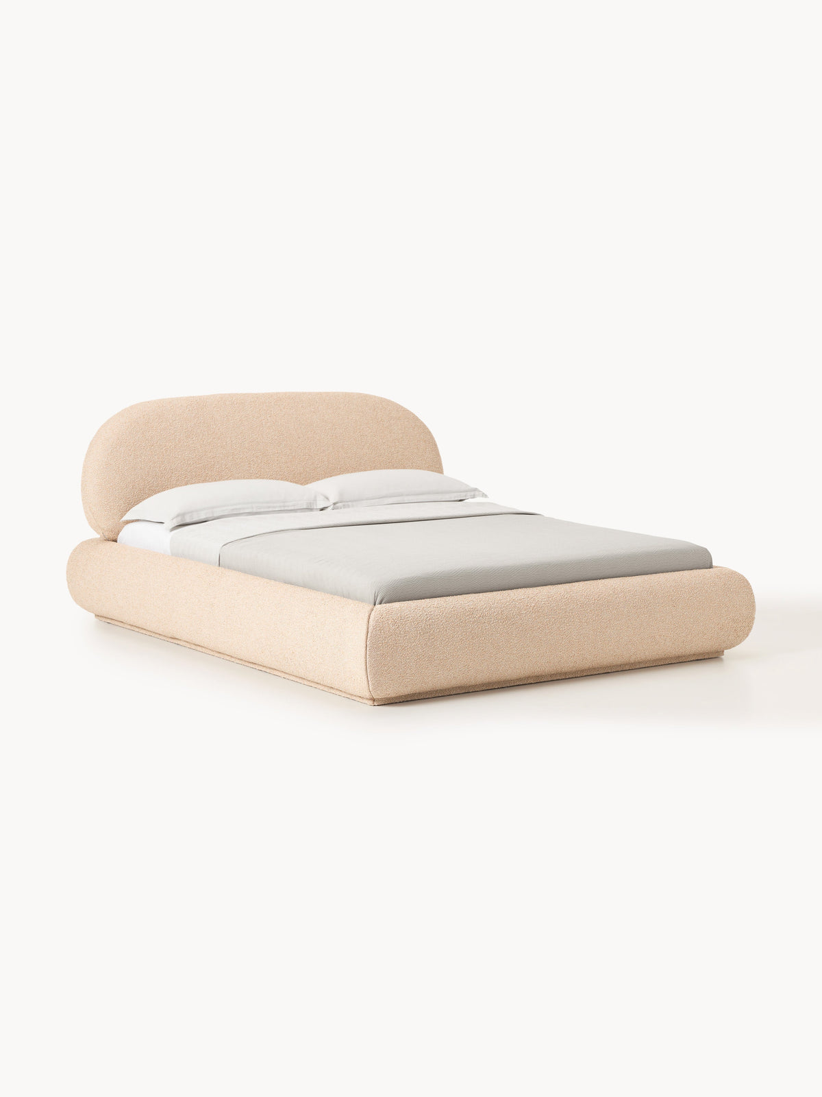 Simpales Alba Bouclé Bed with Storage, Upholstered