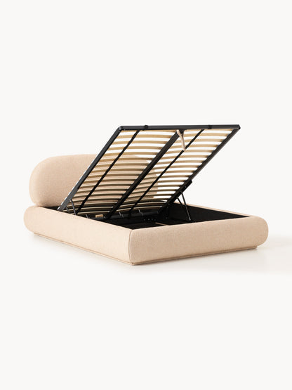 Simpales Alba Bouclé Bed with Storage, Upholstered