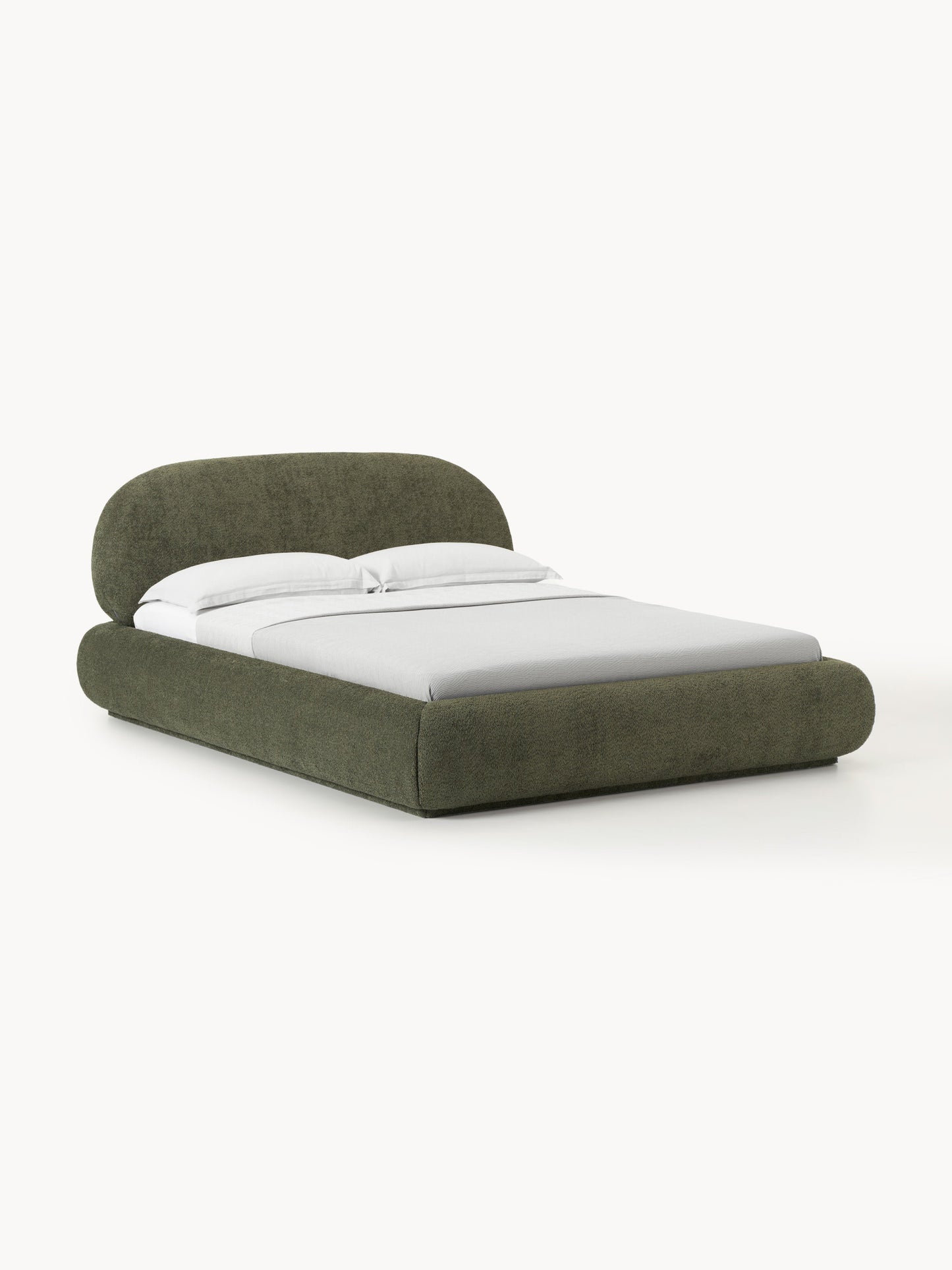 Simpales Alba Upholstered Bed, Teddy Bouclé