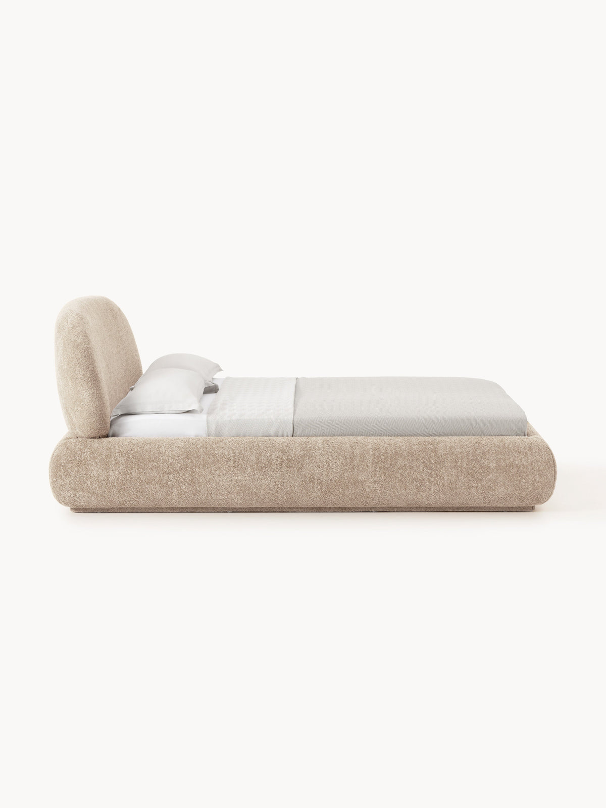 Simpales Alba Upholstered Bed, Teddy Bouclé
