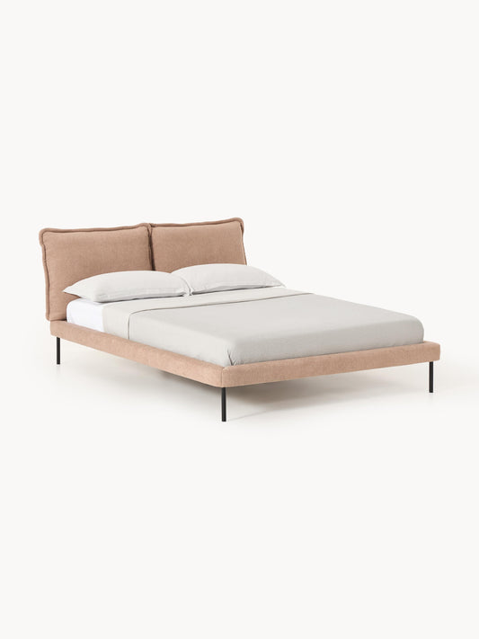 Simpales Amelia Upholstered Bed, Teddy Bouclé