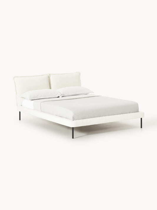 Simpales Amelia Upholstered Bed, Teddy Bouclé