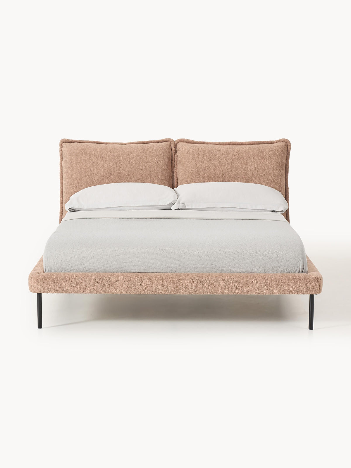Simpales Amelia Upholstered Bed, Teddy Bouclé