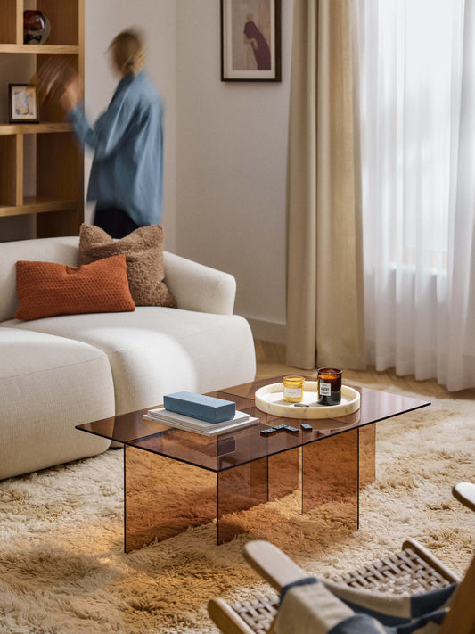 Simpales Anouk Coffee Table, W 102 cm, in Glass