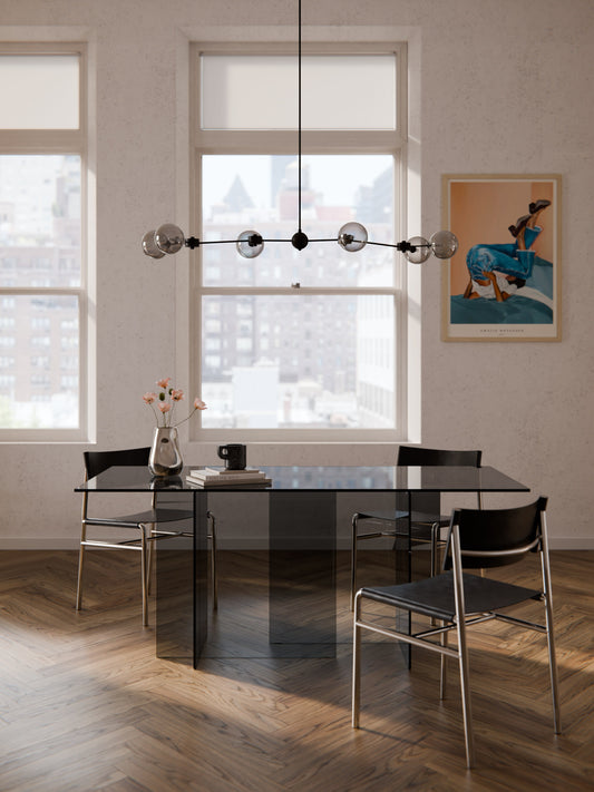 Simpales Anouk Dining Table, Glass, 180 x 90 cm