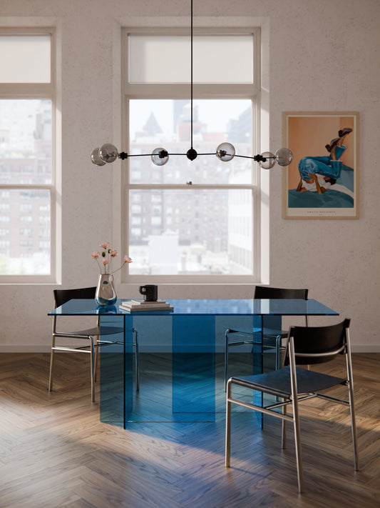 Simpales Anouk Dining Table, Glass, 180 x 90 cm