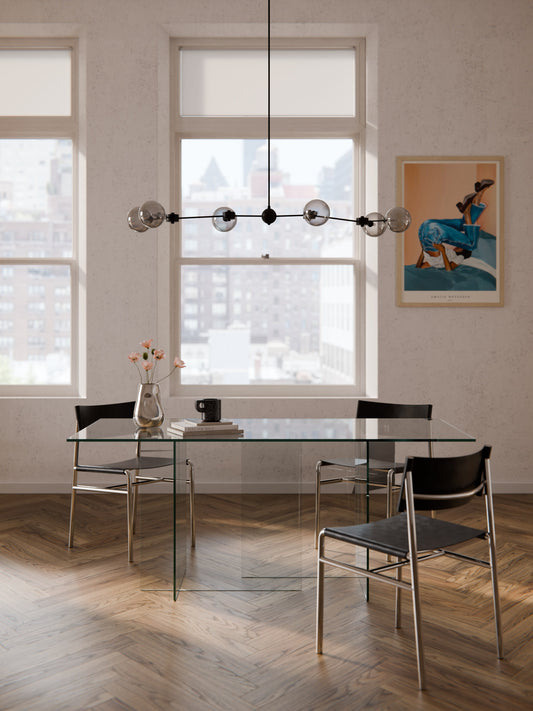 Simpales Anouk Dining Table, Glass, 180 x 90 cm