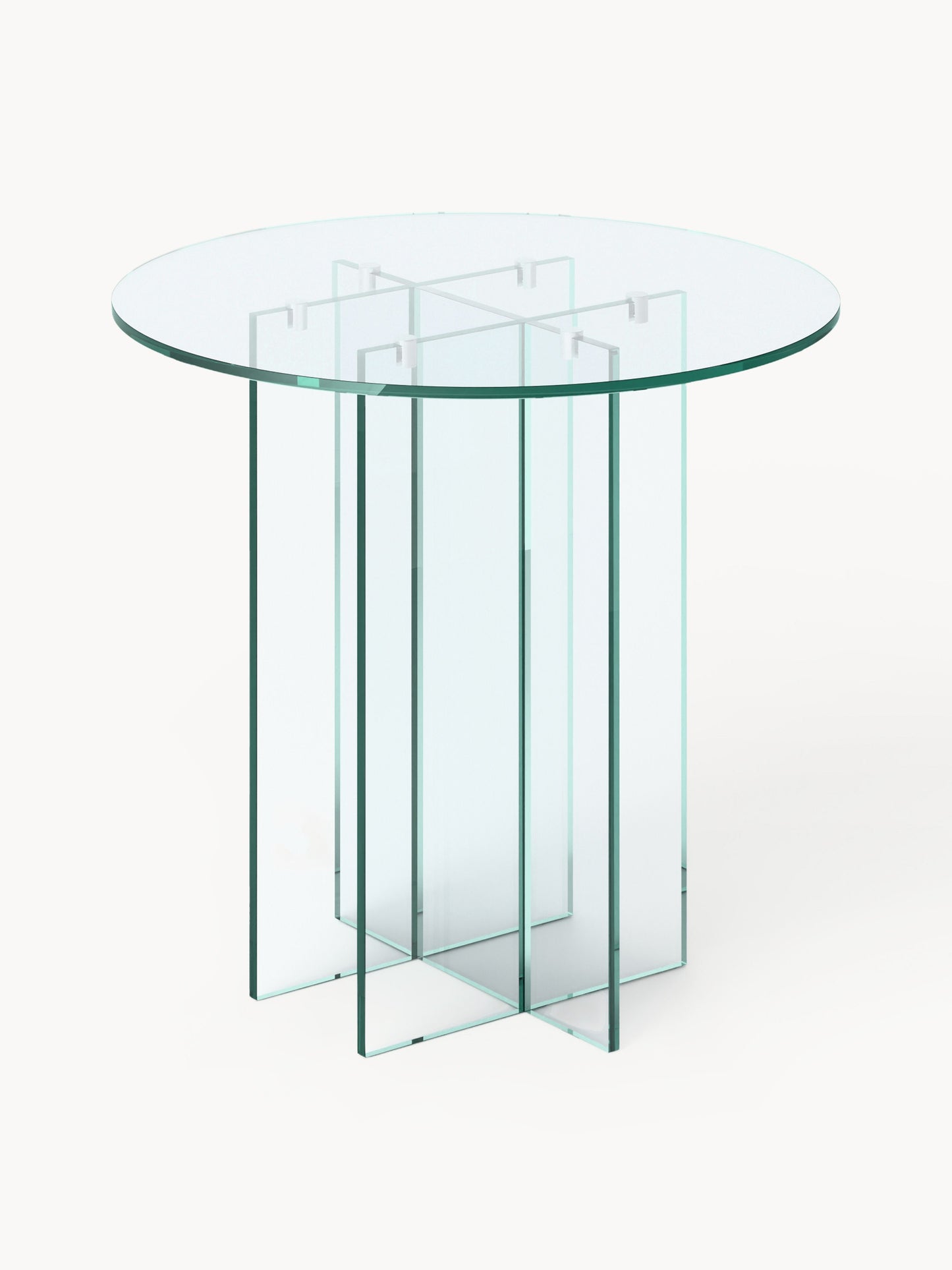 Simpales Anouk Round Dining Table, Glass, in Various Sizes