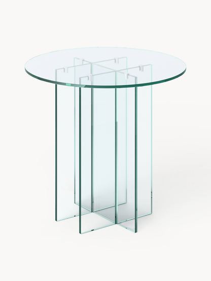 Simpales Anouk Round Dining Table, Glass, in Various Sizes