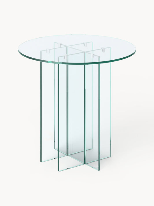 Simpales Anouk Round Dining Table, Glass, in Various Sizes