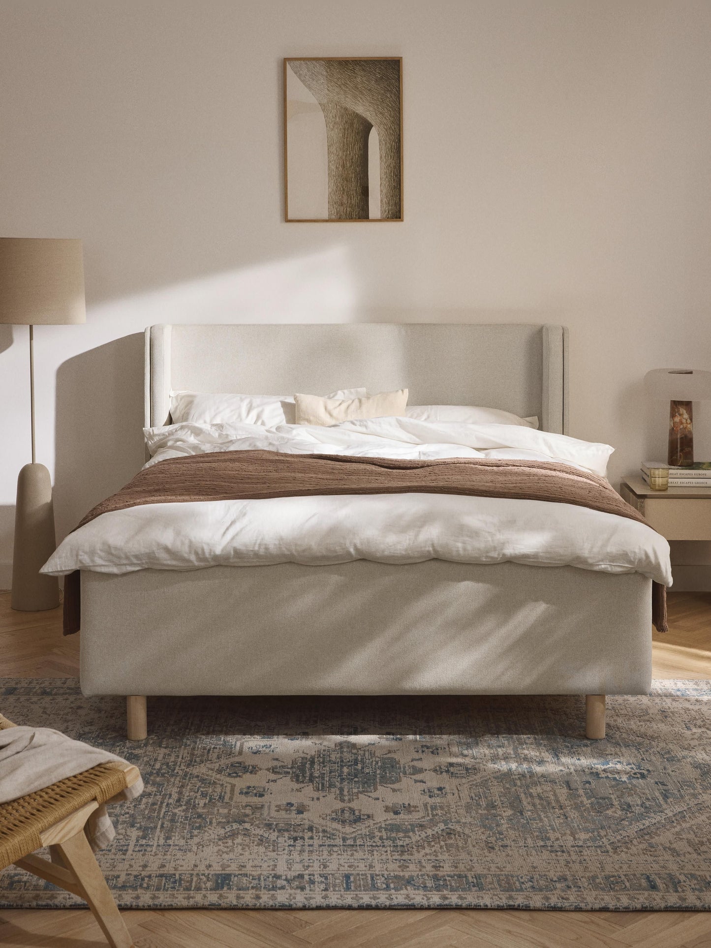 Simpales Arche Upholstered Bed Frame with Drawers