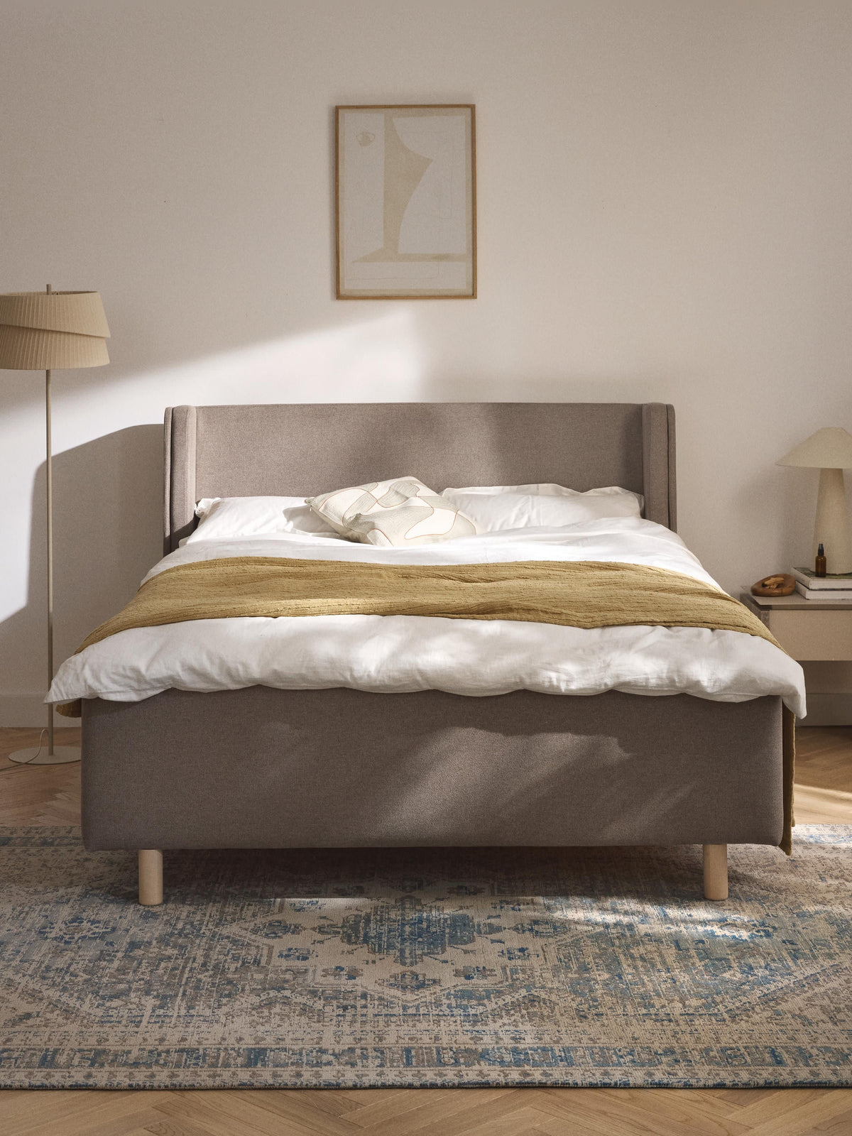 Simpales Arche Upholstered Bed Frame with Drawers