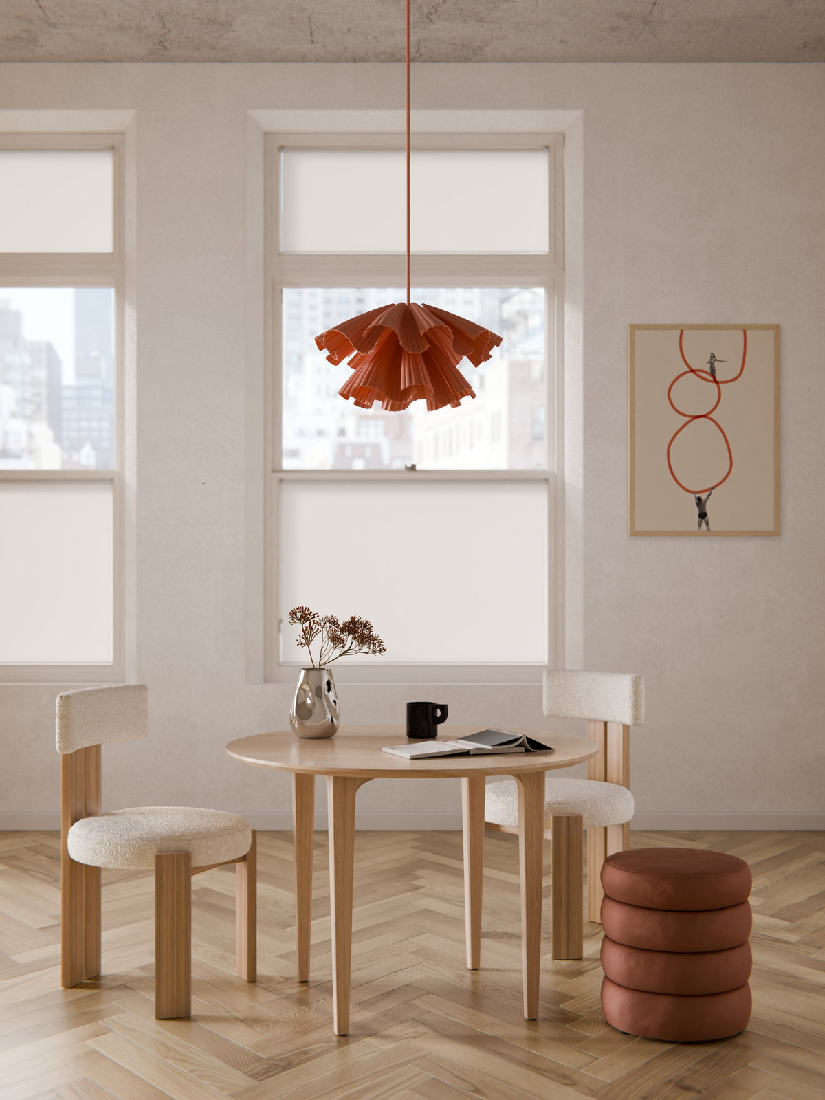 Simpales Archie Round Dining Table, Oak, Ø 110 cm