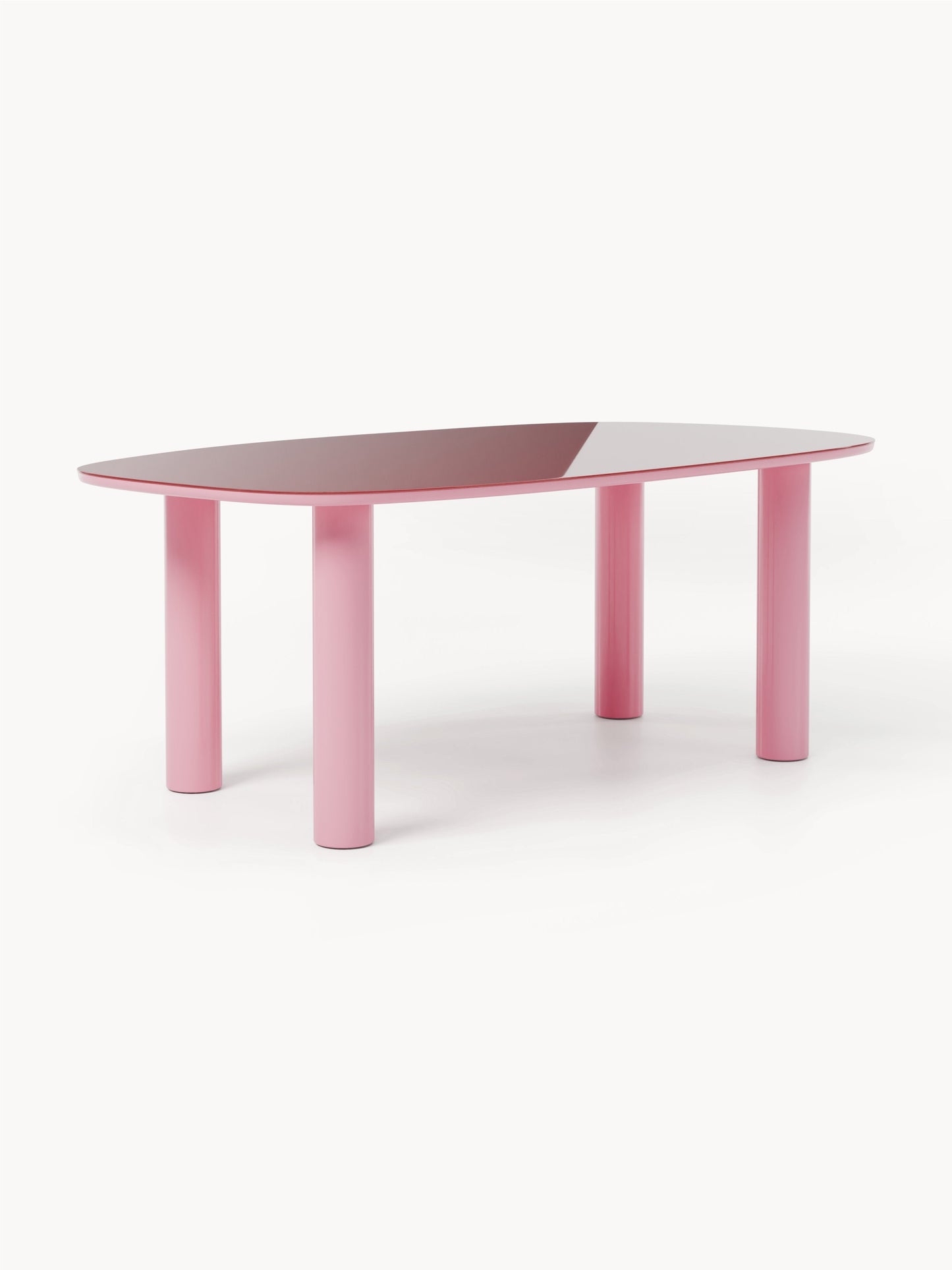 Simpales Beni Dining Table with Glass Top, Organic, 200 x 110 cm