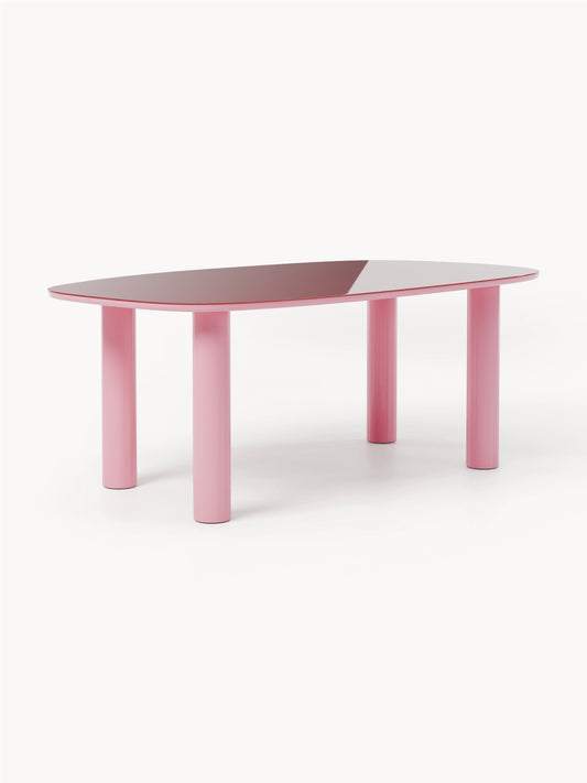 Simpales Beni Dining Table with Glass Top, Organic, 200 x 110 cm