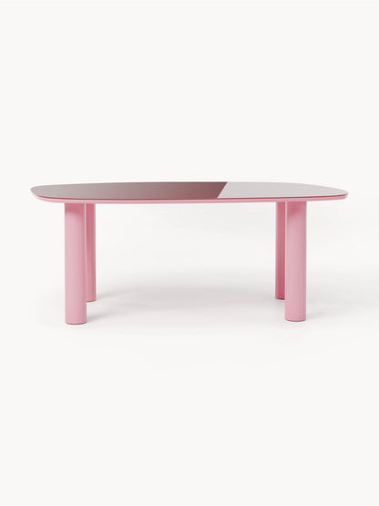Simpales Beni Dining Table with Glass Top, Organic, 200 x 110 cm