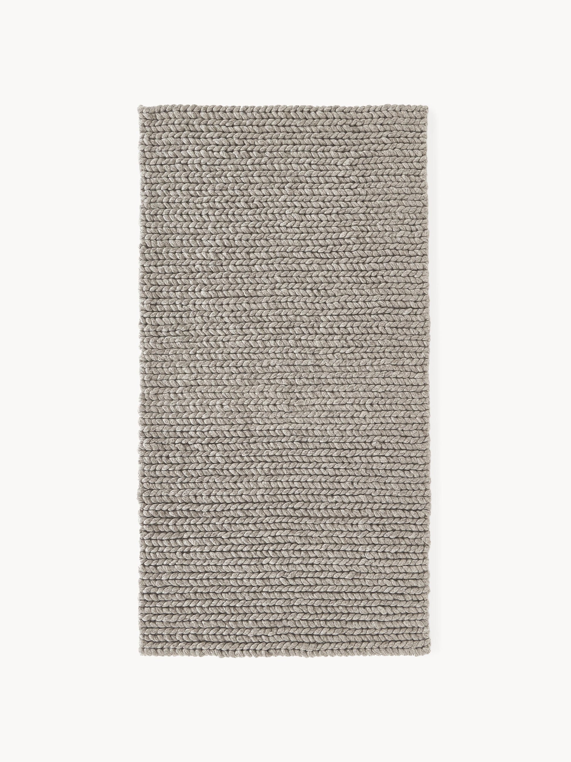Simpales Bruna Wool Rug, Handmade, with Braided Texture