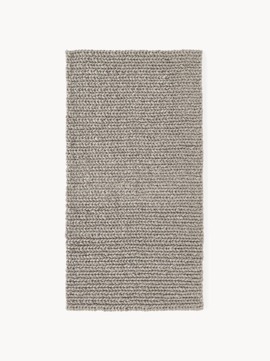 Simpales Bruna Wool Rug, Handmade, with Braided Texture
