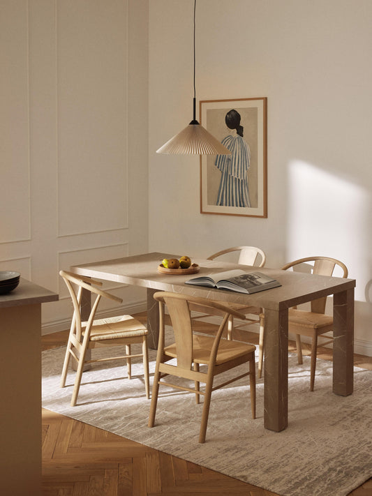 Simpales Carl Dining Table with Marble Look, 180 x 90 cm