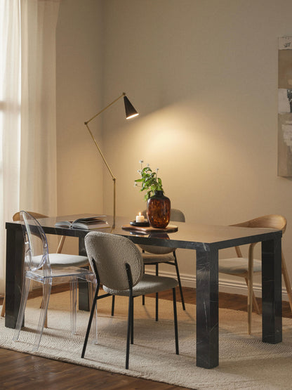 Simpales Carl Dining Table with Marble Look, 180 x 90 cm