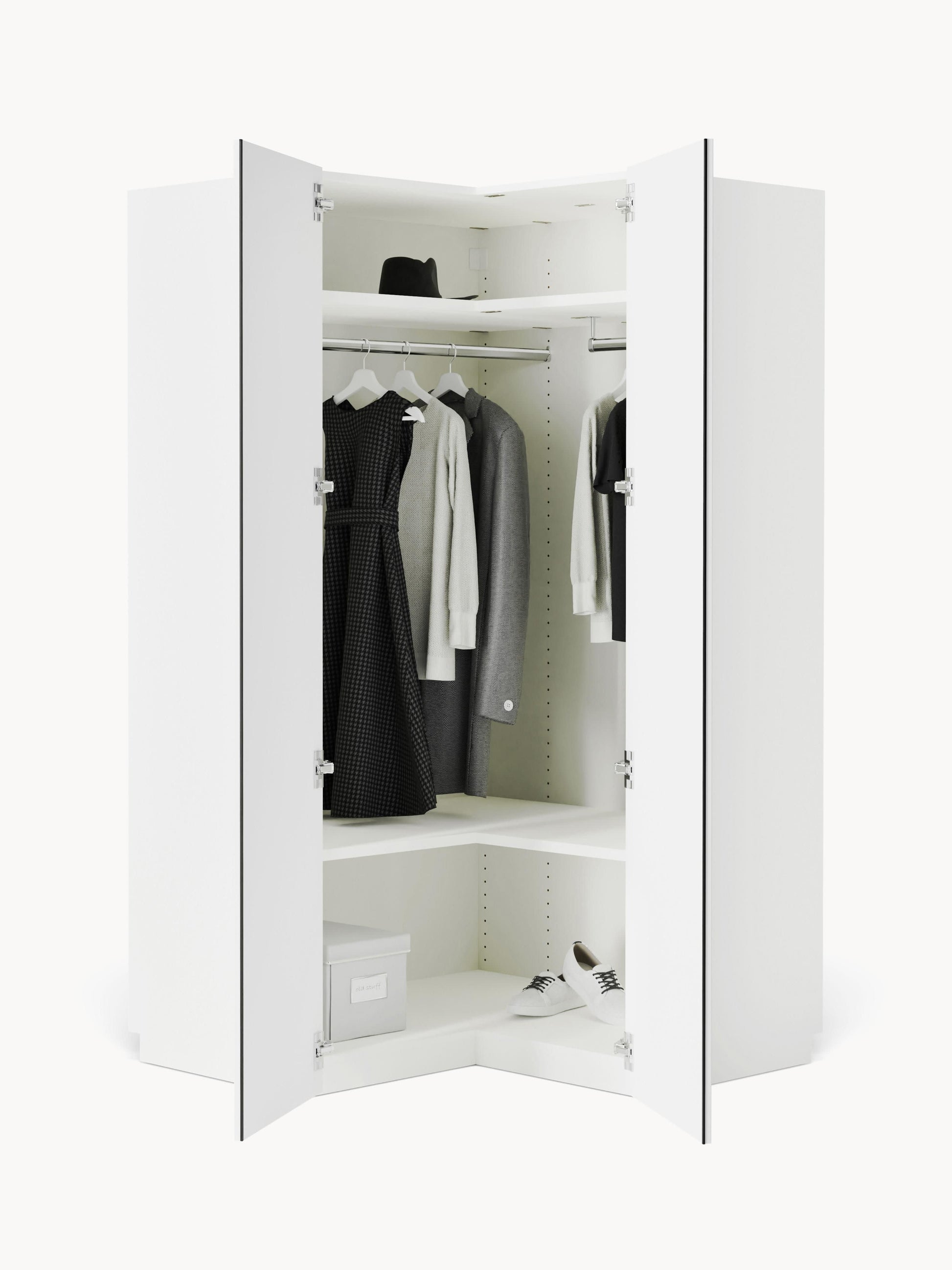 Simpales Charlotte Modular Wardrobe for Corners, 115 cm Wide